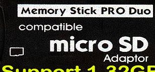 8GB 16GB 32GB PRO DUO ADAPTER FOR PSP MICRO SD TF FLASH TO MEMORY STICK CONVERTER CARD PSP 1000 2000 3000 Digital Camera Cyber-Shot Alpha - Frustration Free Packaging