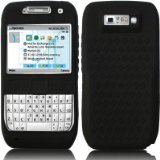 Nokia E71 Black Silicone Skin Case with Screen Protector