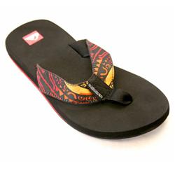 Boys Little Art Flip Flops - Blk/Or/Red