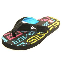 quiksilver Boys Little Quilted Flip Flops -Blk/Blu