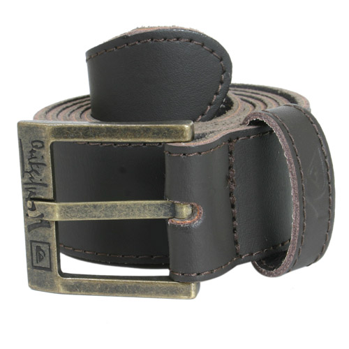 Mens Quiksilver Super Leather Belt Dark Brown