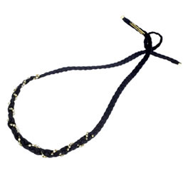 Rachel Leigh Black Suede Braided Headband/ Wrist