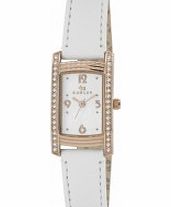 Radley Ladies White Leather Strap Rose Gold