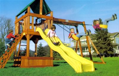 Rainbow Fiesta Climbing Frame (10ft wave slide)