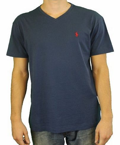 Ralph Lauren Polo Ralph Lauren Men V-Neck Pony Logo T-Shirt (L, Navy)