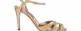 Womens beige suede heeled sandals