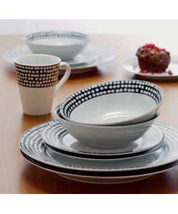 Dots 16 Piece Porcelain Dinner Set