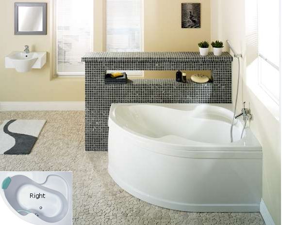 Rosa Corner Bath 140x105cm Right