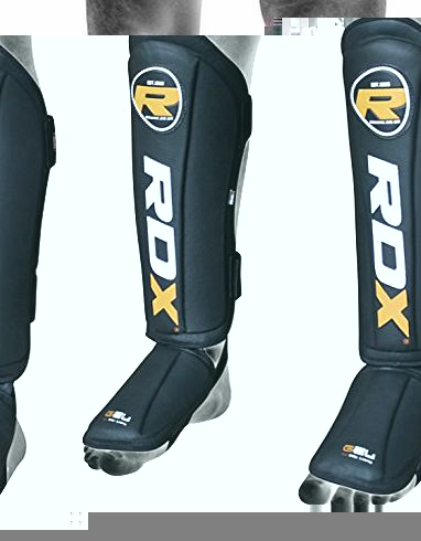 RDX Authentic RDX Gel Shin Instep Foot Pads MMA Leg Kick Guards Muay Thai Boxing Training THR