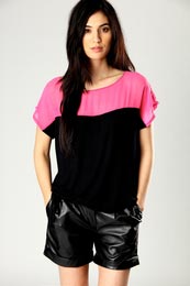 Chiffon And Jersey T-Shirt