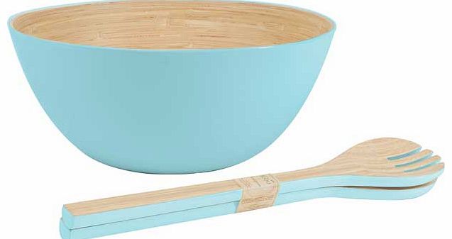 Salad Bowl and Server Set - Aqua