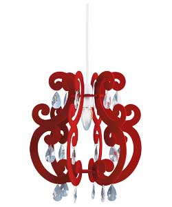 Red Flocked Chandelier Pendant