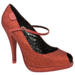 Red Or Dead Female Samba Glitter Fabric Upper Evening in Red