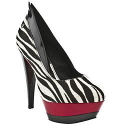 Female Vixen Zebra Leather Upper Evening in Black and White