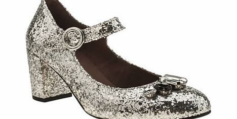 Silver Charleston Low Heels