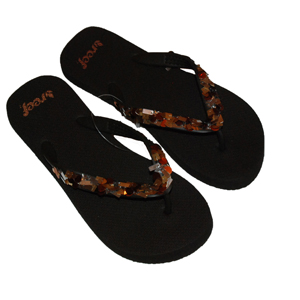 Ladies Reef Bedazzled Flip Flop. Brown