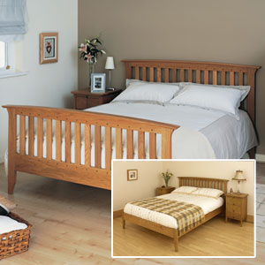 New England- 4FT 6 Double- Solid American Oak Bedframe