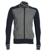 Navy and Grey Full Zip Sweater