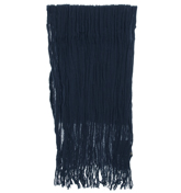 Navy Crinkle Tassel Scarf