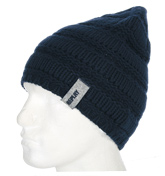 Navy Ribbed Beanie Hat