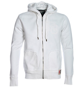 White Full Zip Hooded Sweatshirt