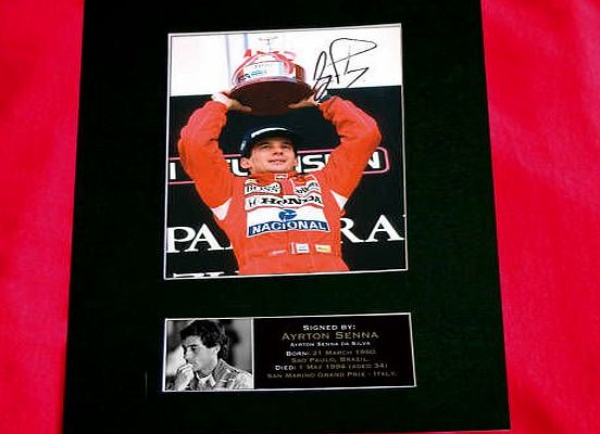 Repo Prints UK AYRTON SENNA Signed reproduction autograph Mounted Photo PRINT