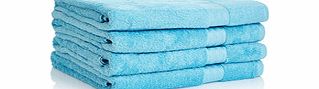 Four aqua Egyptian cotton bath sheets