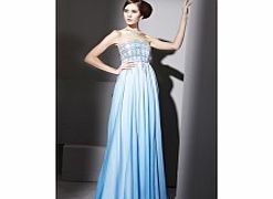 Retro Strapless Sleeveless Chiffon Evening