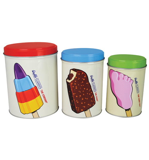 Retro Walls Ice Cream Classics Set Of 3 Canisters