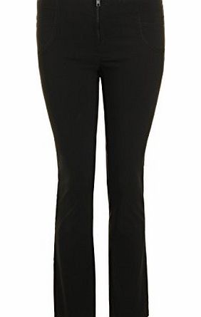 Reverse New Miss Sexies Reverse Trousers Girls Plain Black Skinny Leg Trouser Pants 7-16 (AGE 15-16, BLACK ZIP)