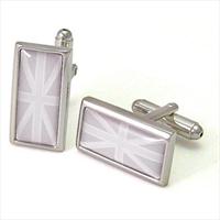 Richard Cammish Pastel Grey Tones Union Jack Cufflinks by