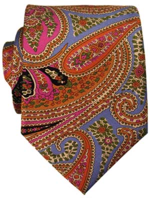 Orange Classic Paisley Tie by