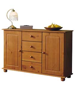 Solid Pine 2 Door 4 Drawer Sideboard