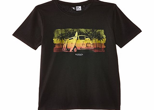 Rip Curl Boys Van Short Sleeve T-Shirt, Black, 12 Years