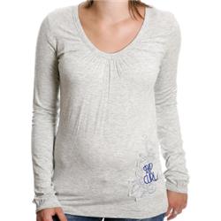 Ladies Fau Top - Grey Heather