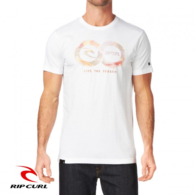 Mens Rip Curl Salt Search T-Shirt - Optical White