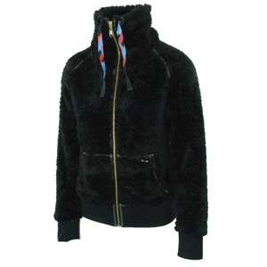 ladies Ripcurl Acoma Fake Fur Zip Thru. Black