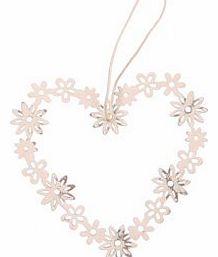 Vintage Daisy Heart Decoration - Sass & Belle