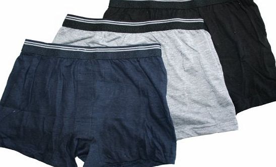 Rjm 3 Pairs Boys Black Grey Navy Boxers Age 9-10 BR207