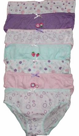 Rjm Childrens 7 Pack Girls Knickers Briefs (7-8 yrs, Purples)