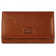 Robe di Firenze Light Brown Sleek Leather Flap Wallet