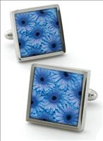 Robert Charles Blue Gerbera Cufflinks by