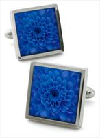 Robert Charles Chrysanthemum Navy Cufflinks by