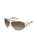 Carneia - RC Logo Temple Metal Aviator Sunglasses