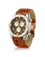 Roberto Cavalli Diamond Time - Mens Brown Croco Strap