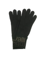 Mens Black Signature Cuff Knit Gloves