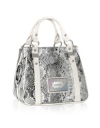 Evita - Patent Python Printed Double Handle Bag