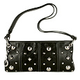 Piccadilly - Black Studded Leather Baguette Bag