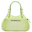 Pistachio Logoed Leather Compact Satchel Bag