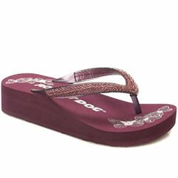 Rocket Dog Female Daydream Manmade Upper Flat Sandals in Purple